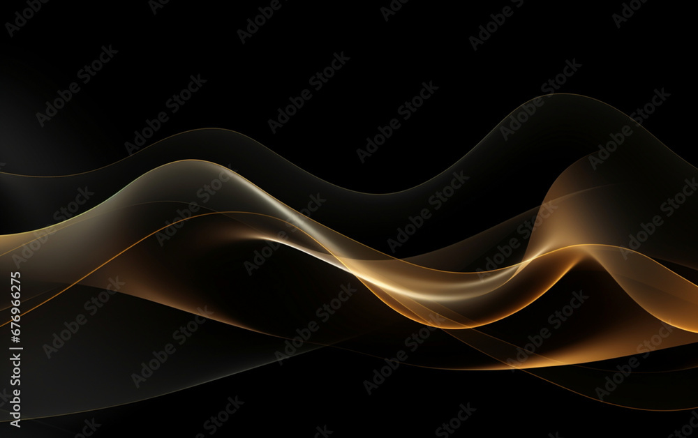 光の背景を持つ抽象的な金色のデジタル粒子、Abstract golden digital particles with light background　Generative AI	