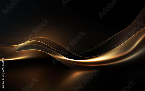 光の背景を持つ抽象的な金色のデジタル粒子、Abstract golden digital particles with light background Generative AI 