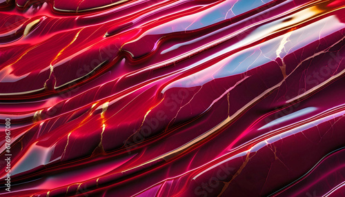 Abstract natural ruby texture with dark veins with gold