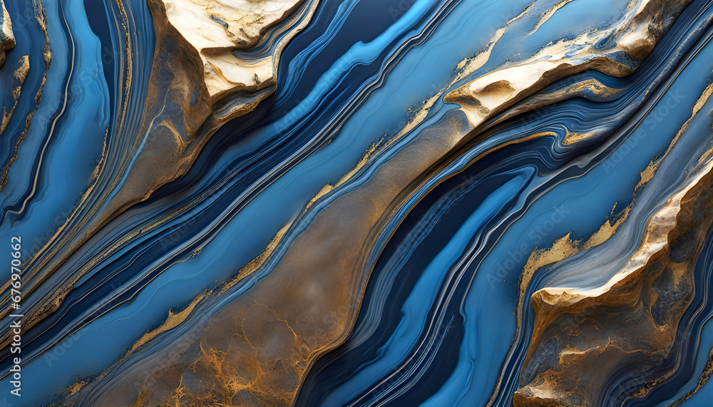 Abstract natural marble background in blue color with stone texture with veins and gold, Abstract natural marble background in blue color with stone texture with veins and gold,
