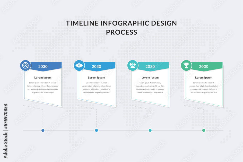 Fototapeta premium Timeline Infographic design template with 4 steps