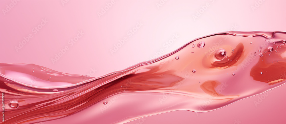 Bright pink transparent soap bubbles on pink background, Gradient Background in blush Colors with soft Waves. Elegant Display Wallpaper