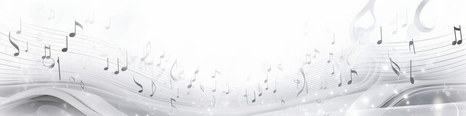 Silhouettes of music notes on sheet, composing app, karaoke, white background