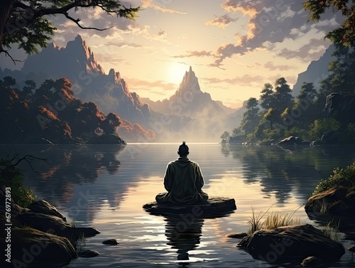 Lakeside Morning Meditation © dasom