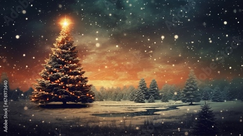 decorative christmas background, winterlandscape © PawsomeStocks