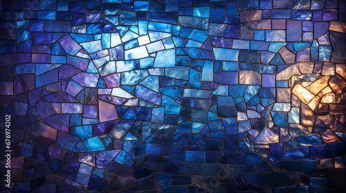 Blue Mosaic Tile Texture

