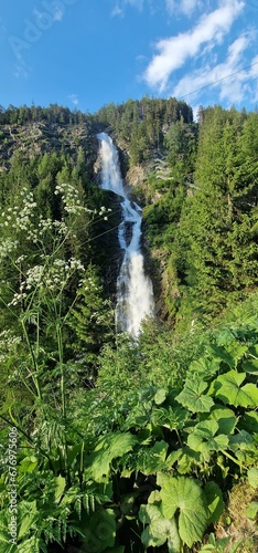 highest waterfall in Tyrol is the 159-meter-high Stuibenfall. It dazzles passers-by with its enormous water amount. An exciting point during the trail is an 80-meter-long steel suspension bridge over  photo