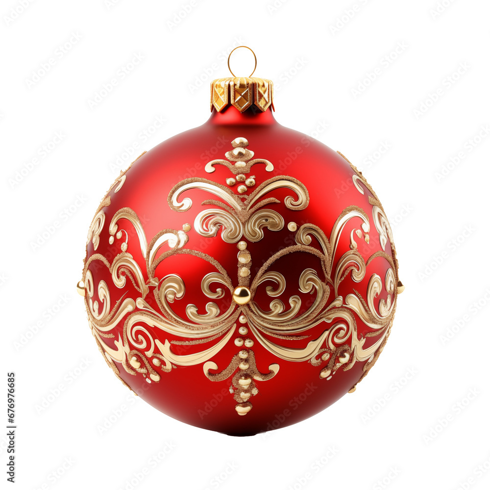 Pretty Red Christmas Ornament - Isolated - No Background Pretty Red Christmas Ornament - Isolated - No Background