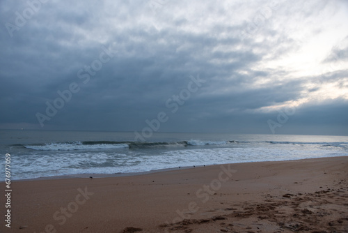 Blue hour during sunrise on Florida beach