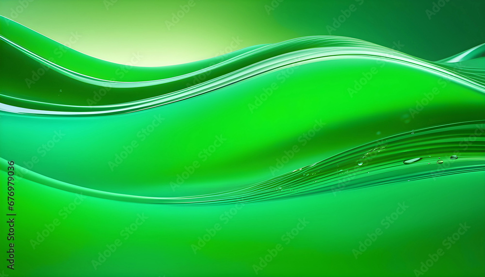 Fototapeta premium Abstract background Green eco wave, clean water and nature concept,