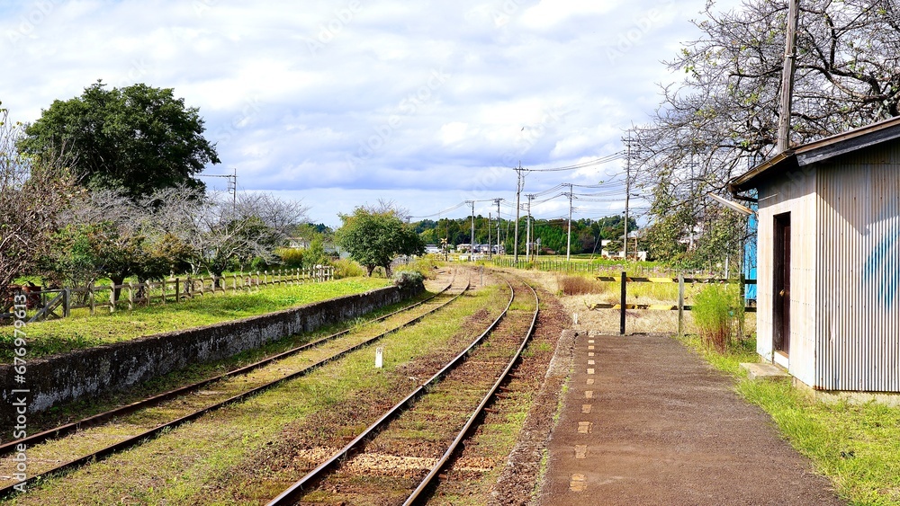 小湊鉄道上総鶴舞駅の構内の風景 小湊鉄道上総鶴舞駅の構内の風景