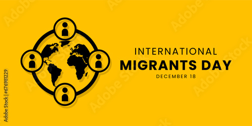 Vector illustration on the theme of International Migrants day observed each year on December 18th across the globe.
