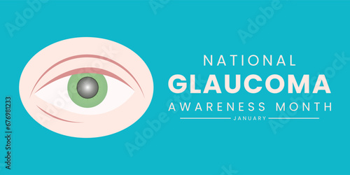 Vector illustration on the theme of National Glaucoma awareness month of January, national glaucoma banner, background. Vector Illustration