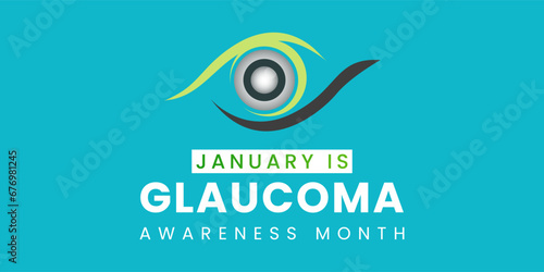 Vector illustration on the theme of National Glaucoma awareness month of January, national glaucoma banner, background. Vector Illustration