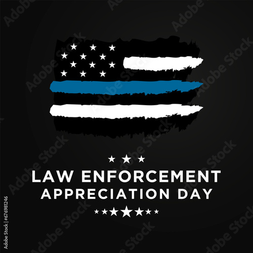 Law enforcement appreciation day (LEAD) is observed every year on January 9, to thank and show support to our local law enforcement officers who protect and serve. vector illustration