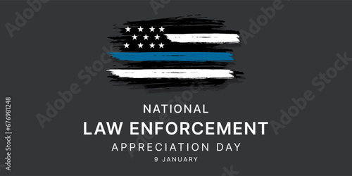 Law enforcement appreciation day (LEAD) is observed every year on January 9, to thank and show support to our local law enforcement officers who protect and serve. vector illustration