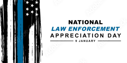 Law enforcement appreciation day (LEAD) is observed every year on January 9, to thank and show support to our local law enforcement officers who protect and serve. vector illustration photo