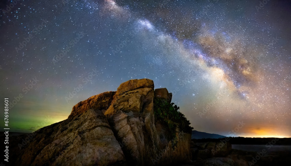 Ciel nocturne scintillant au-dessus des montagnes