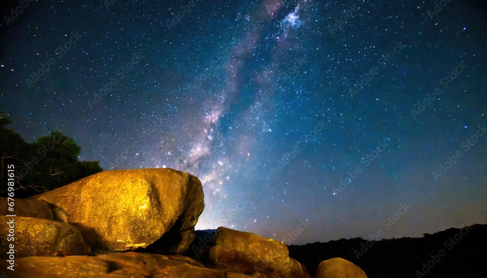 Ciel nocturne scintillant au-dessus des montagnes