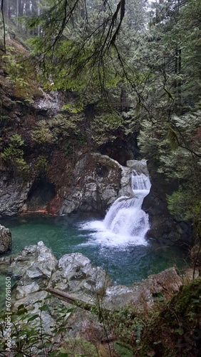 Vertical shot of a waterfall