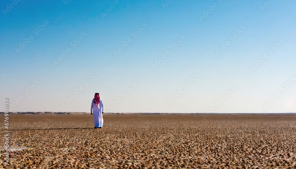 Homme en Tenue Traditionnelle dans le Désert