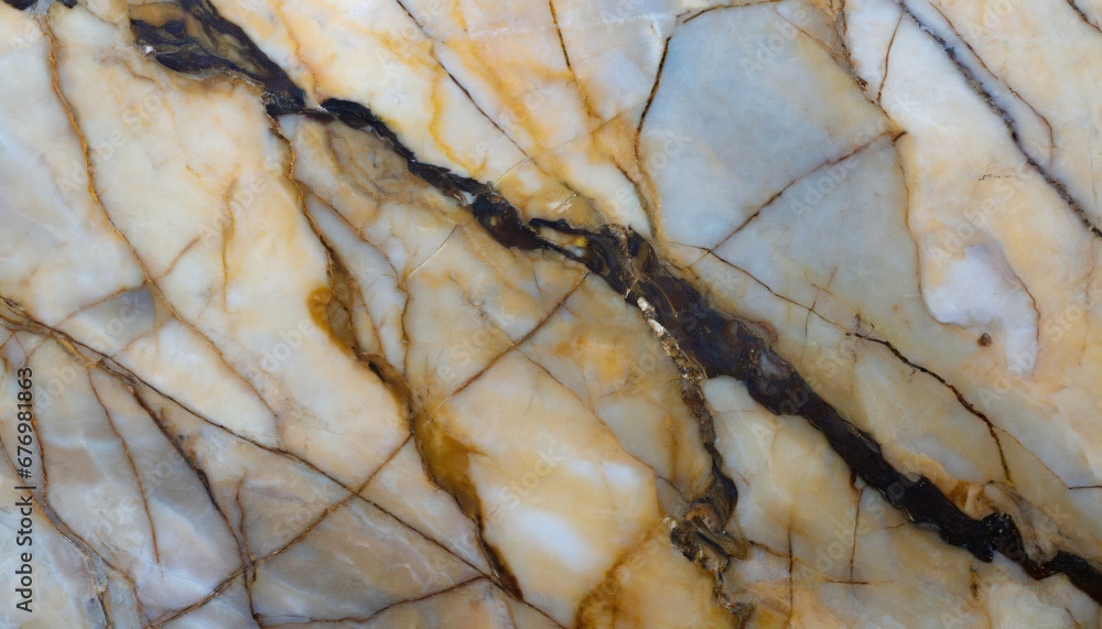 Marbre avec Veines Noires et Dorées
