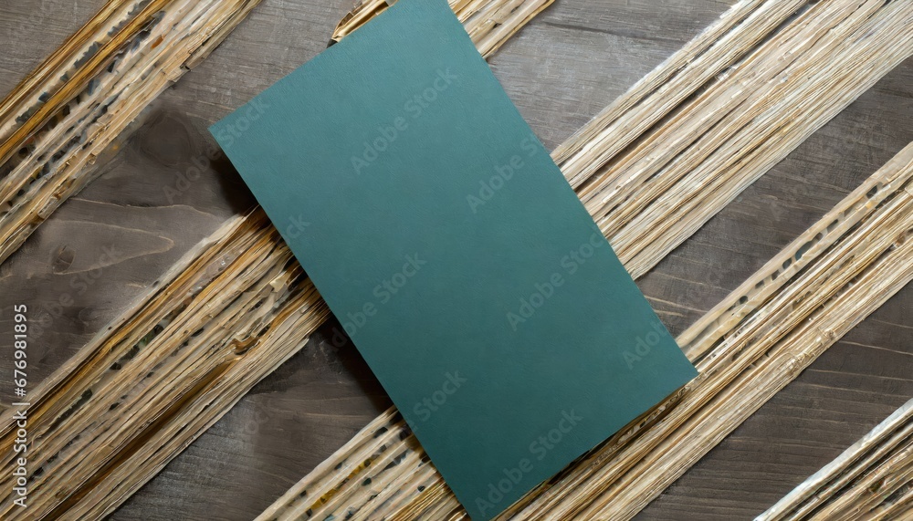 Cahier Vert sur Surface de Bambou