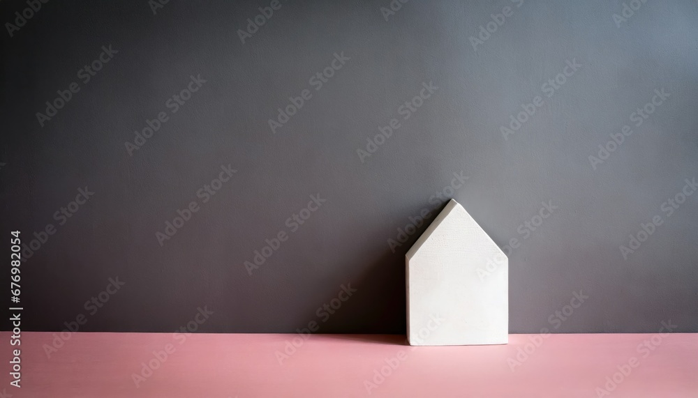 Maison Minimaliste sur Fond Bicolore