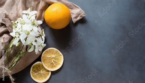 Obraz na płótnie Nature Morte avec Oranges et Fleurs w salonie