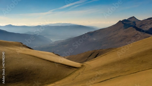 Obraz na płótnie Paysage Montagneux avec Vallée Brumeuse w salonie