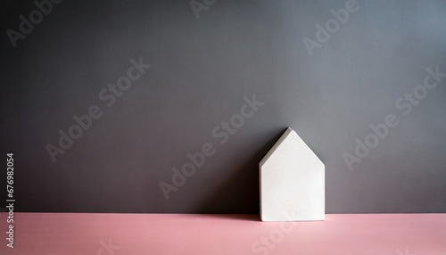 Obraz na płótnie Maison Minimaliste sur Fond Bicolore w salonie