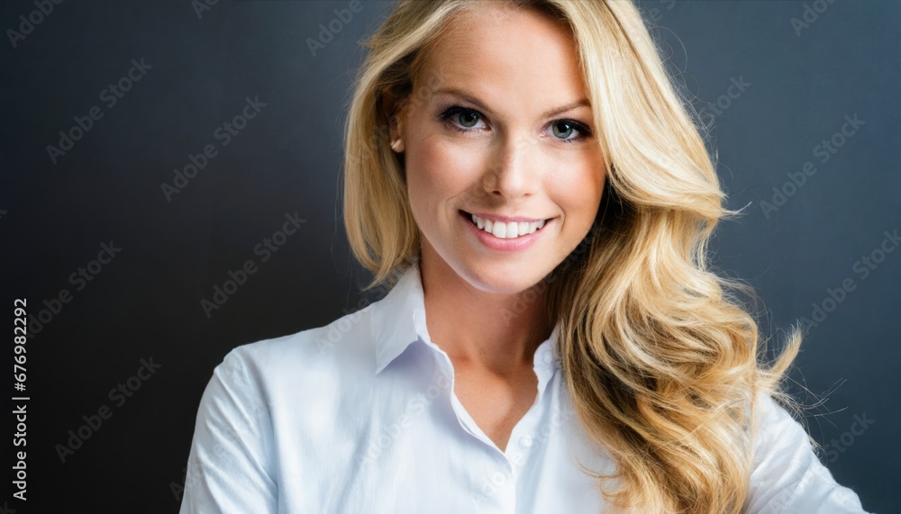 Sourire Confiant: Portrait Professionnel d'une Femme d'Affaires Sourire Confiant: Portrait Professionnel d'une Femme d'Affaires