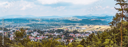 Panoramic view at Stary Sącz city - Beskidy Mountains © sanzios