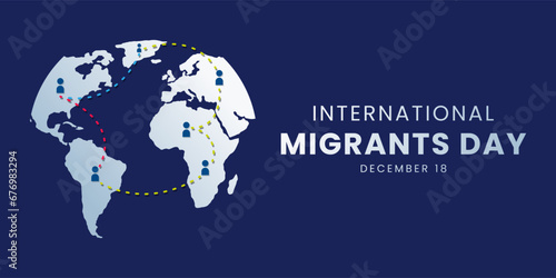 Vector illustration on the theme of International Migrants day observed each year on December 18th across the globe.