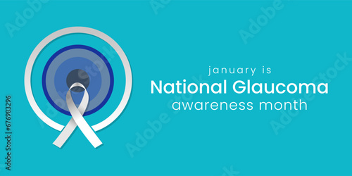 Vector illustration on the theme of National Glaucoma awareness month of January, national glaucoma banner, background. Vector Illustration