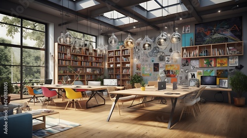 A library with a tech-savvy maker space for creative projects.