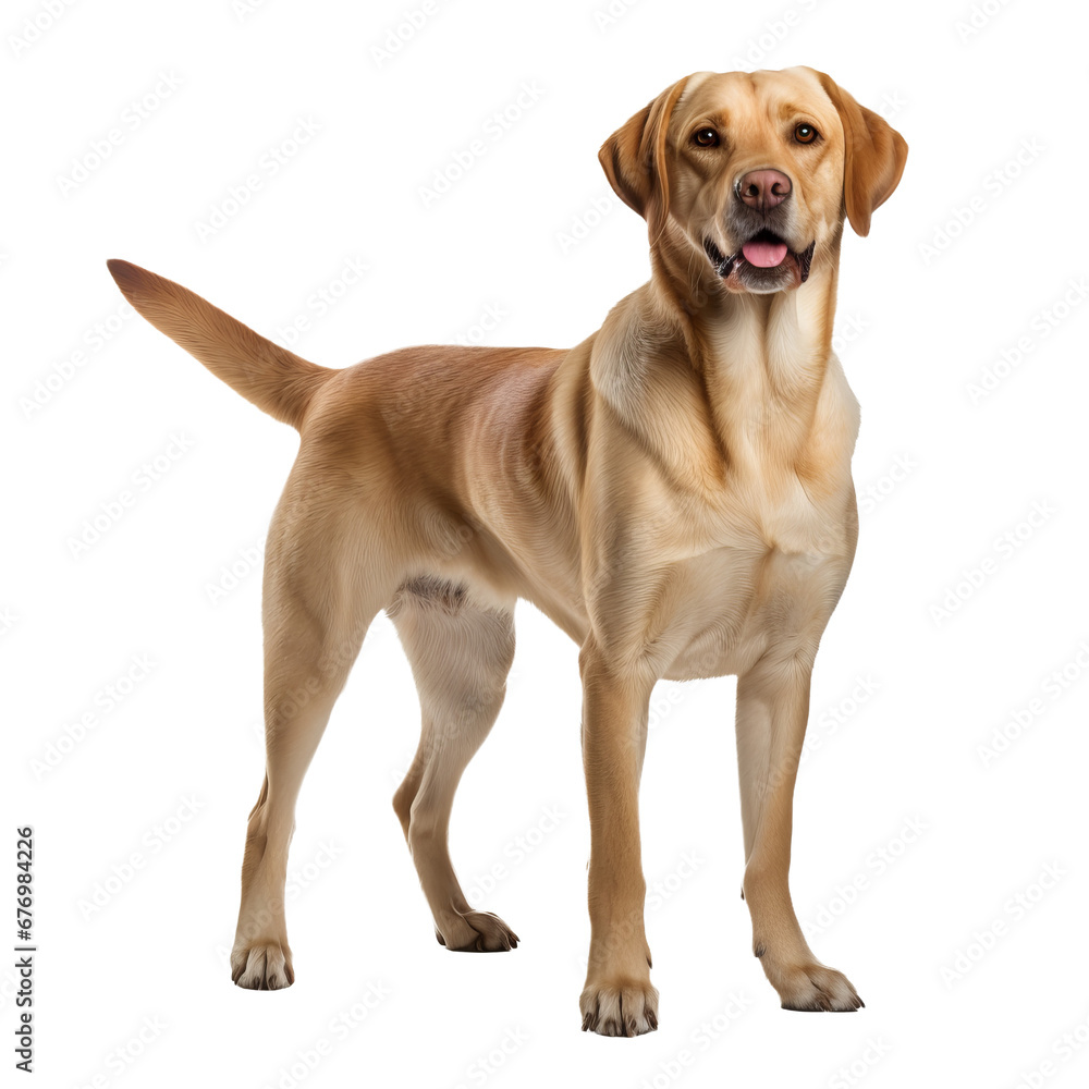 Labrador Retriever standing side-view with entire body visible against a transparent backdrop. Labrador Retriever standing side-view with entire body visible against a transparent backdrop.