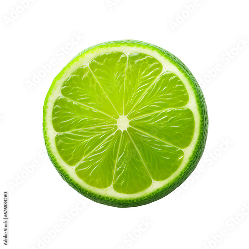 Lime fruit depicted in full body with vivid green color and distinct citrus features, presented on a transparent background for versatile use.
