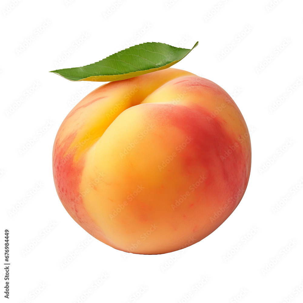 Full-body peach fruit with a velvety skin and a rich hue, showcased against a clean transparent backdrop, exuding freshness. Full-body peach fruit with a velvety skin and a rich hue, showcased against a clean transparent backdrop, exuding freshness.