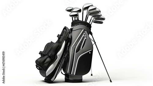 Golf Clubs and Bag isolated on white background photo