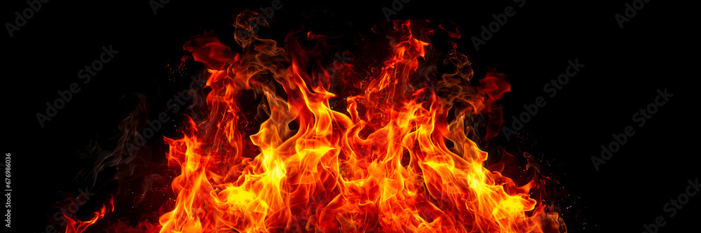 background of burning flames