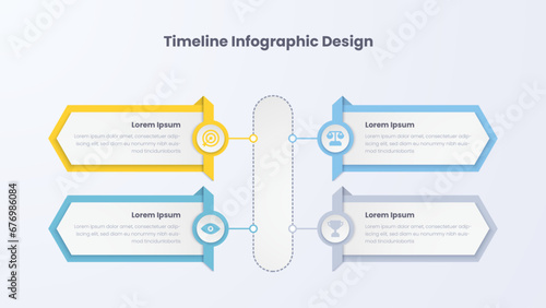 Timeline Infographic design template with 4 steps