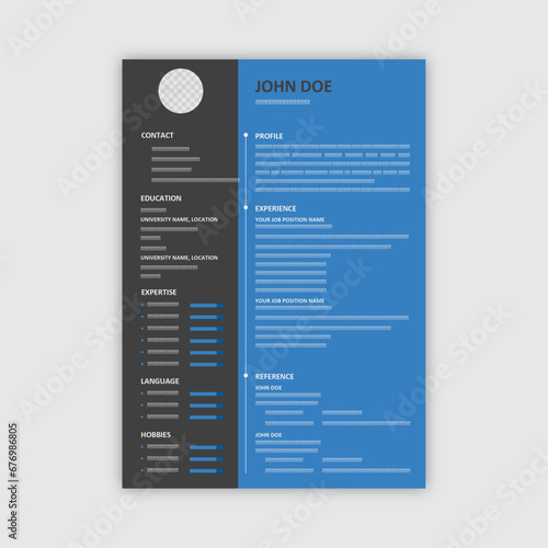 Revamp modern resume template for business jobs. Minimalist design for a clean, multipurpose CV. Tailor your cover letter with a sleek layout.