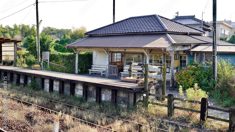 小湊鉄道海士有木駅の構内の風景 小湊鉄道海士有木駅の構内の風景