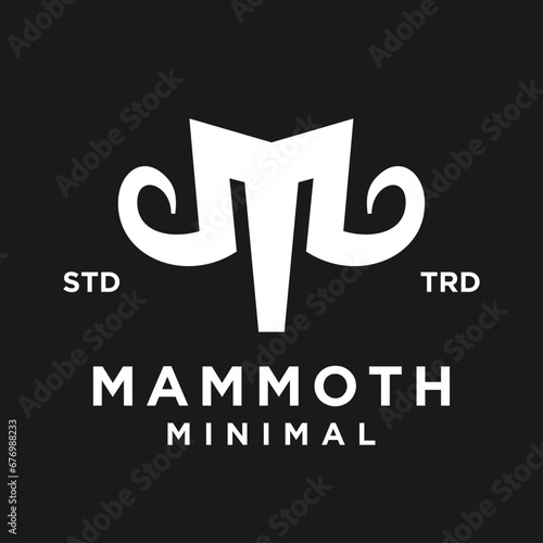 Mammoth M initial letter logo design