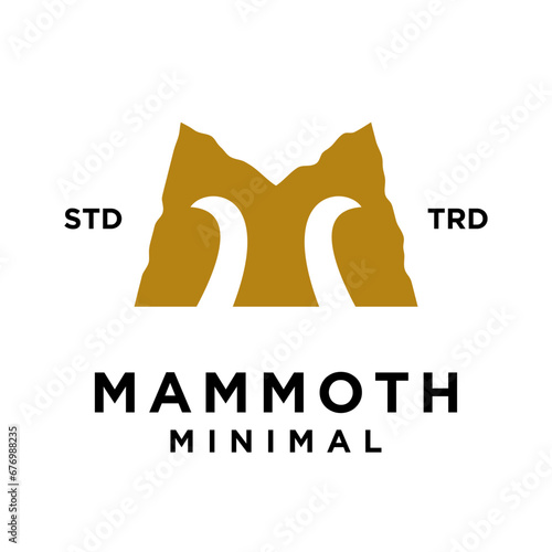 Mammoth M initial letter logo design