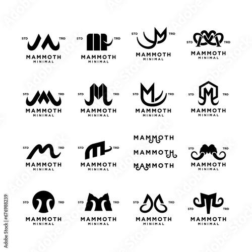 Mammoth M initial letter logo design