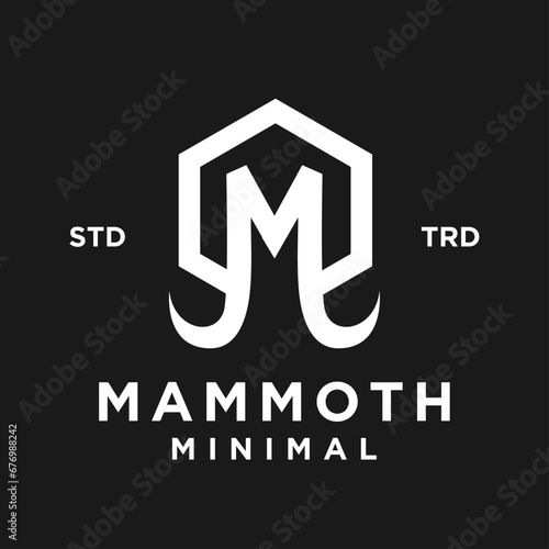 Mammoth M initial letter logo design