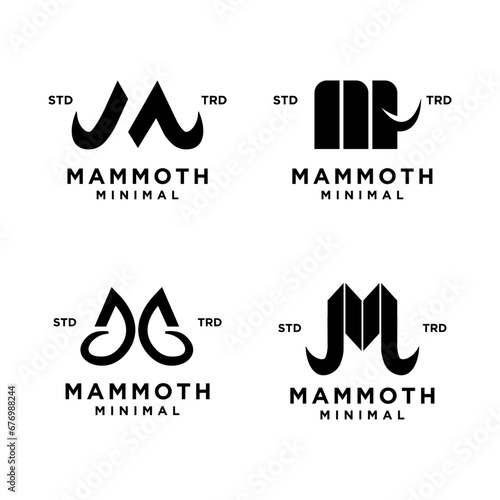Mammoth M initial letter logo design