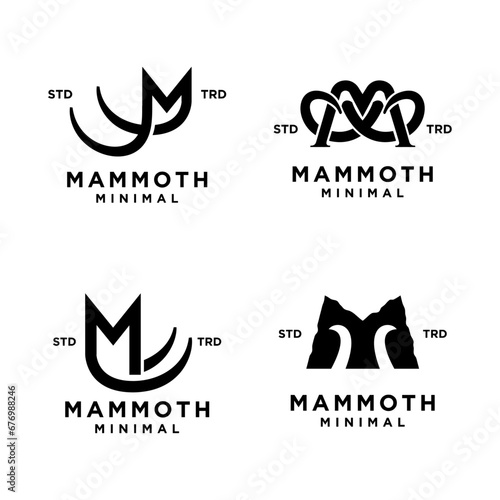 Mammoth M initial letter logo design